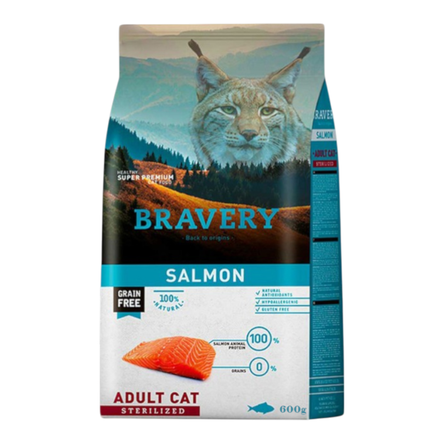 Bravery Salmon Adult Cat Sterilized 600gm | بريفري سالمون أدلت كات ستيرلايزد ٦٠٠غ