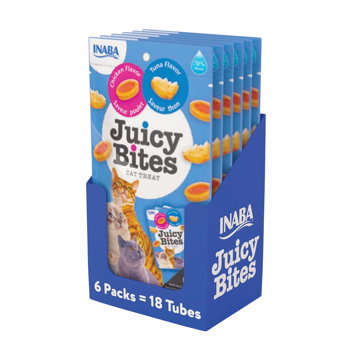 INABA Juicy Bites Tuna & Chicken Flavor 33.9g x 6 Packs | إينابا جوسي بايتس تونا آند تشيكن فليفر ٣٣.٩غ × ٦ باكس
