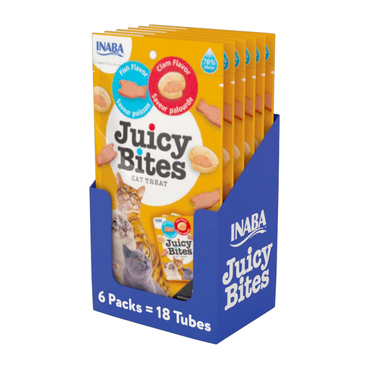 INABA Juicy Bites Fish & Clam Flavor 33.9g x 6 Packs | إينابا جوسي بايتس فيش آند كلام فليفر ٣٣.٩غ × ٦ باكس