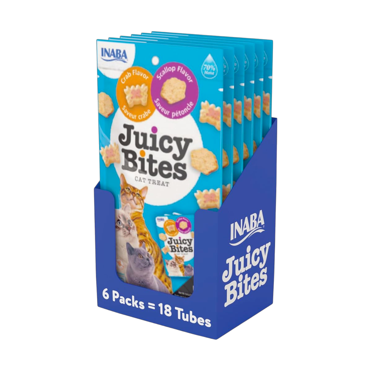 INABA Juicy Bites Scallop & Crab Flavor 33.9g x 6 Packs | إينابا جوسي بايتس سكالوب آند كراب فليفر ٣٣.٩غ × ٦ باكس