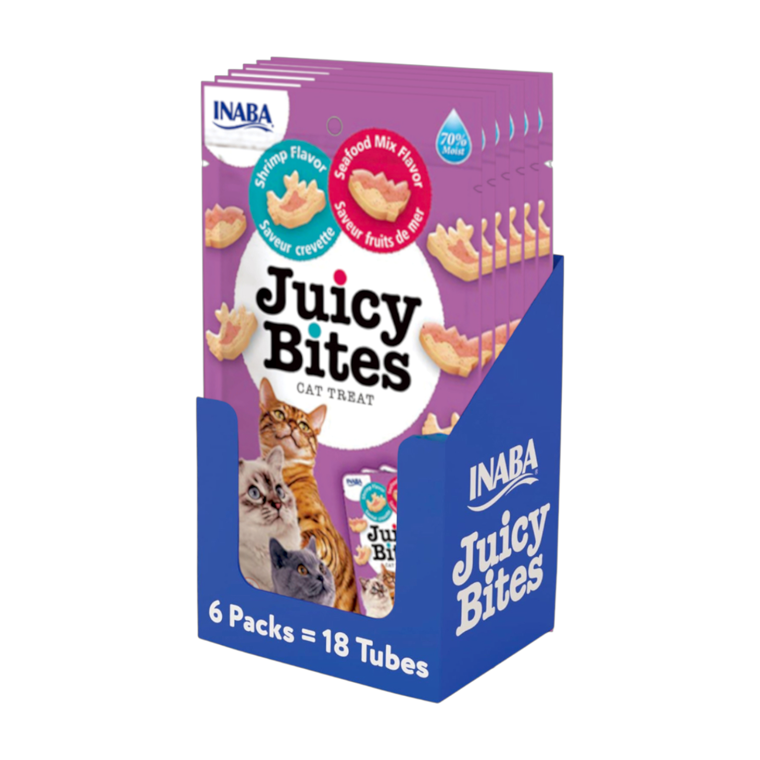 INABA Juicy Bites Shrimp & Seafood Mix Flavor 33.9g x 6 Packs | إينابا جوسي بايتس شرمب آند سيفود ميكس فليفر ٣٣.٩غ × ٦ باكس