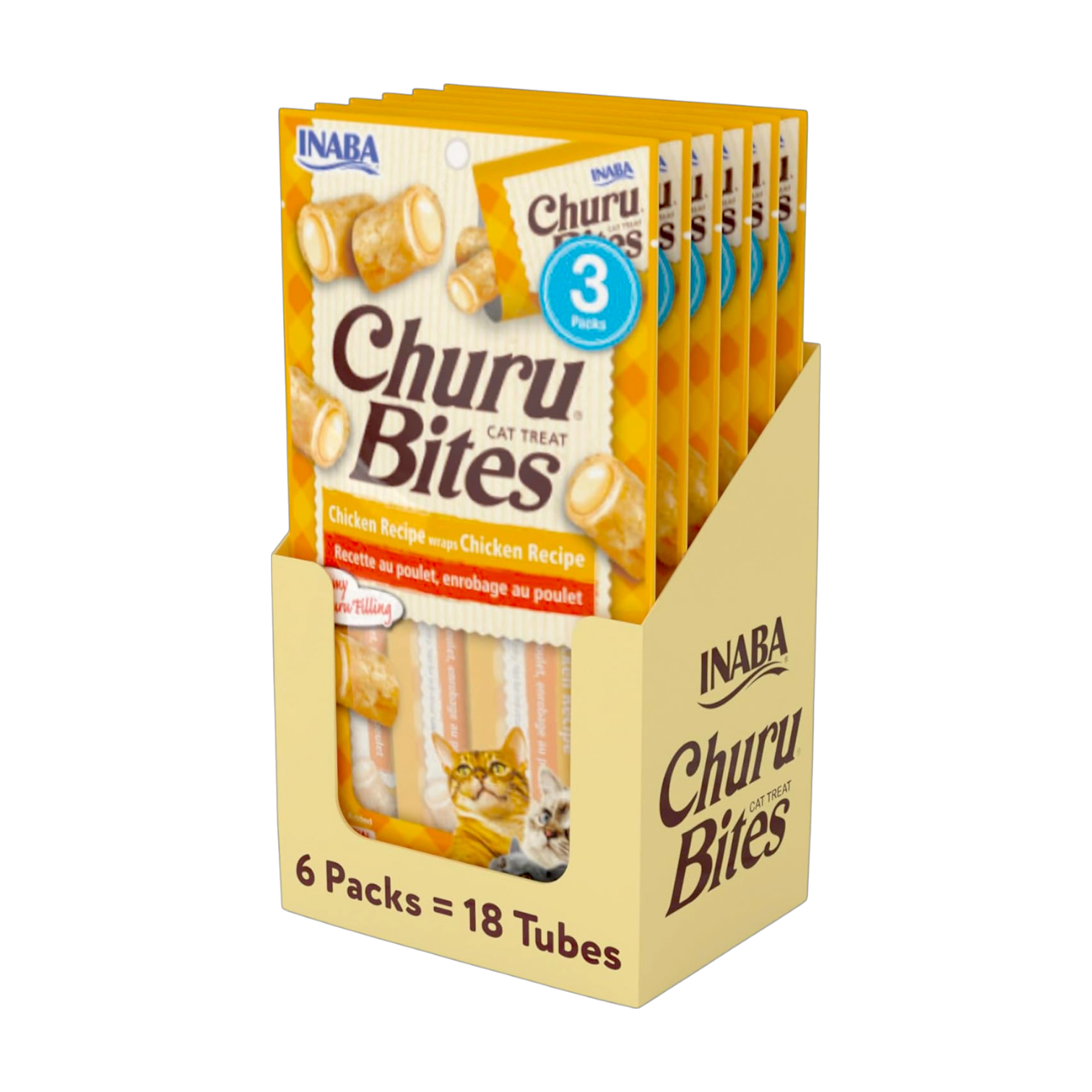 Inaba Churu Bites Chicken Recipe Wraps Chicken Recipe (10G X 3 Pcs) X 6 Packs | إينابا تشورو بايتس تشيكن ريسيب رابز تشيكن ريسيب (١٠غ × ٣ بييسز) × ٦ باكس