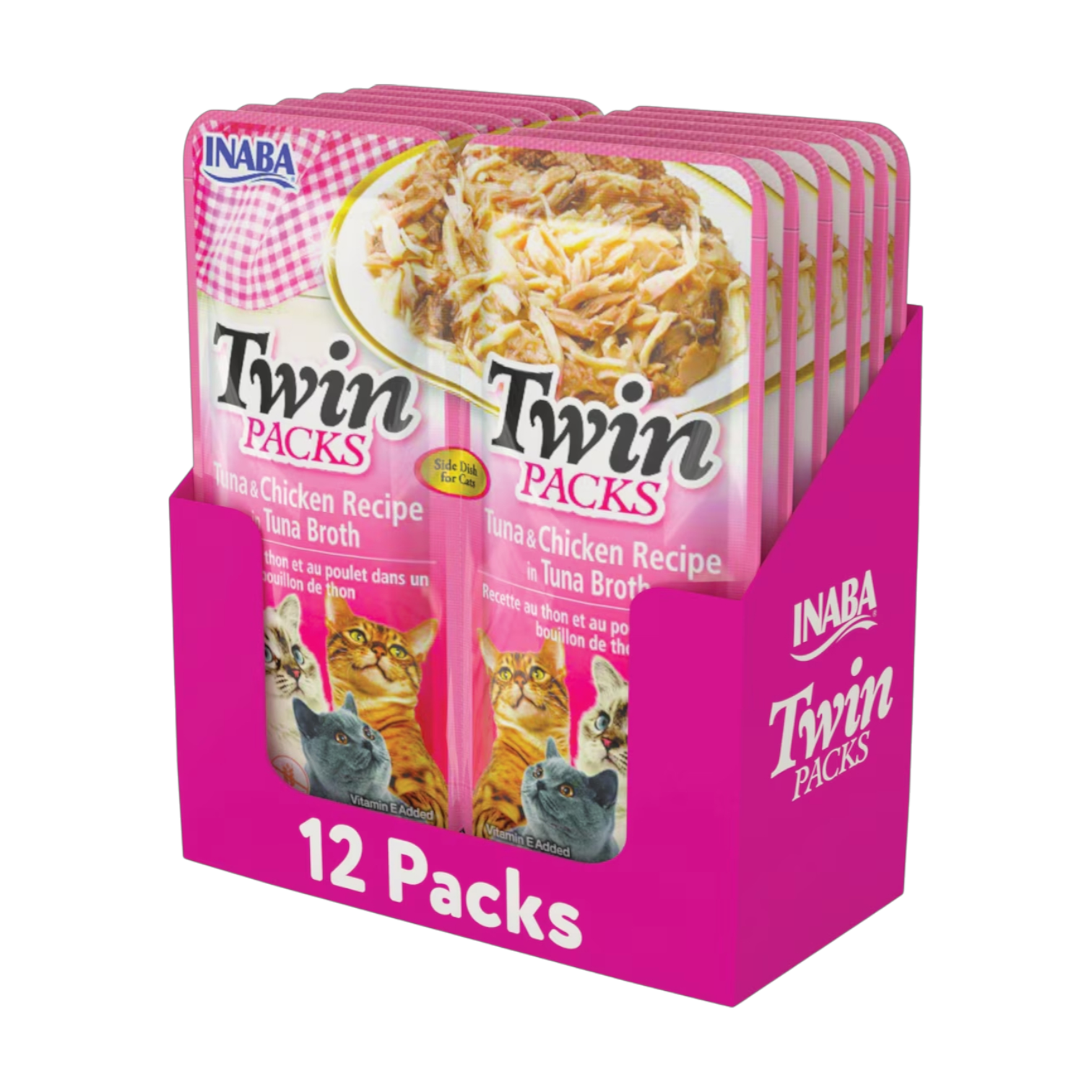 INABA Cat Twin Packs Tuna & Chicken Recipe in Tuna Broth (40g x 2 Pcs) x 6 Packs | إينابا كات توين باكس تونا آند تشيكن ريسيب إن تونا بروث (٤٠غ × ٢ بييسز) × ٦ باكس