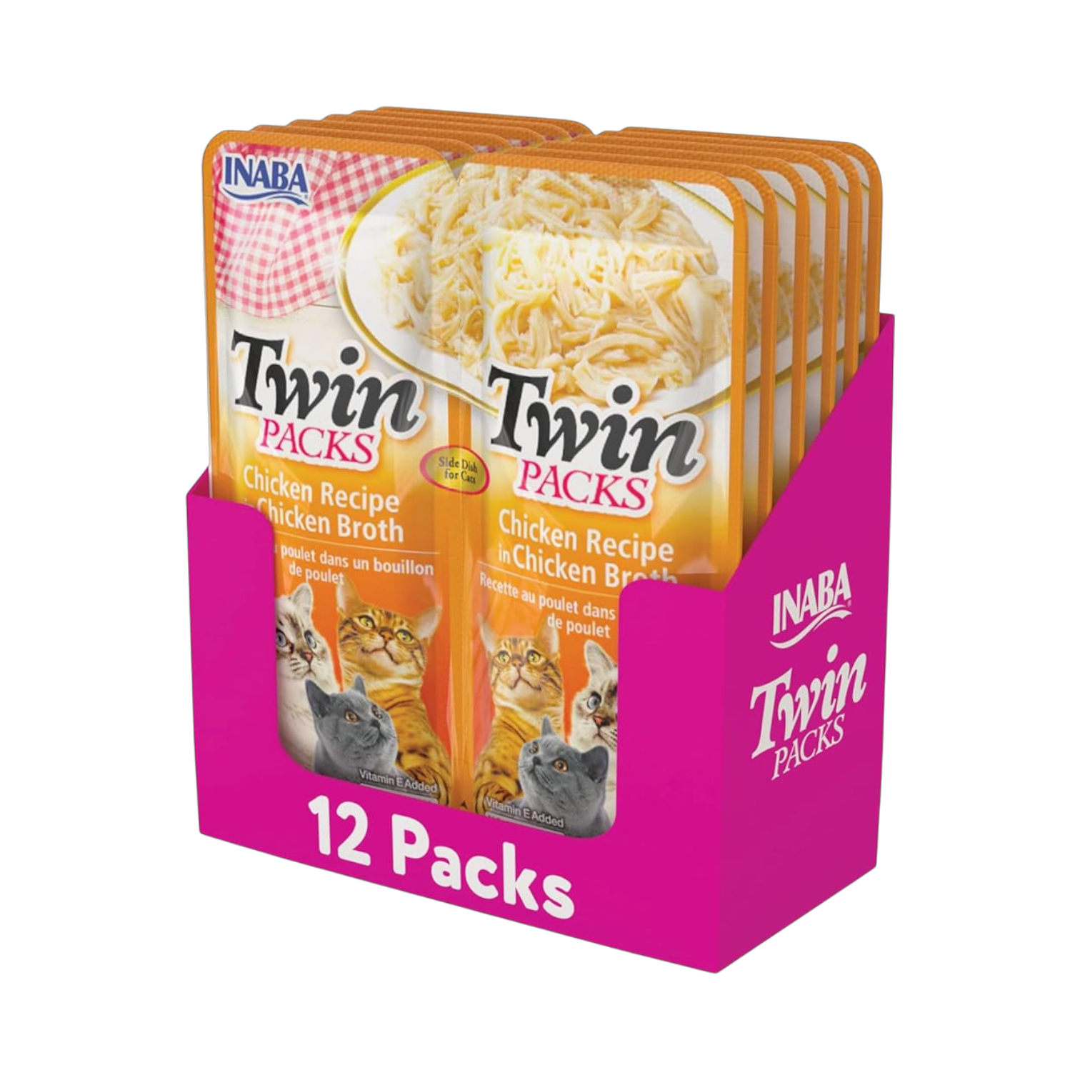 INABA Cat Twin Packs Chicken Recipe in Chicken Broth (40g x 2 Pcs) x 6 Packs | إينابا كات توين باكس تشيكن ريسيب إن تشيكن بروث (٤٠غ × ٢ بييسز) × ٦ باكس