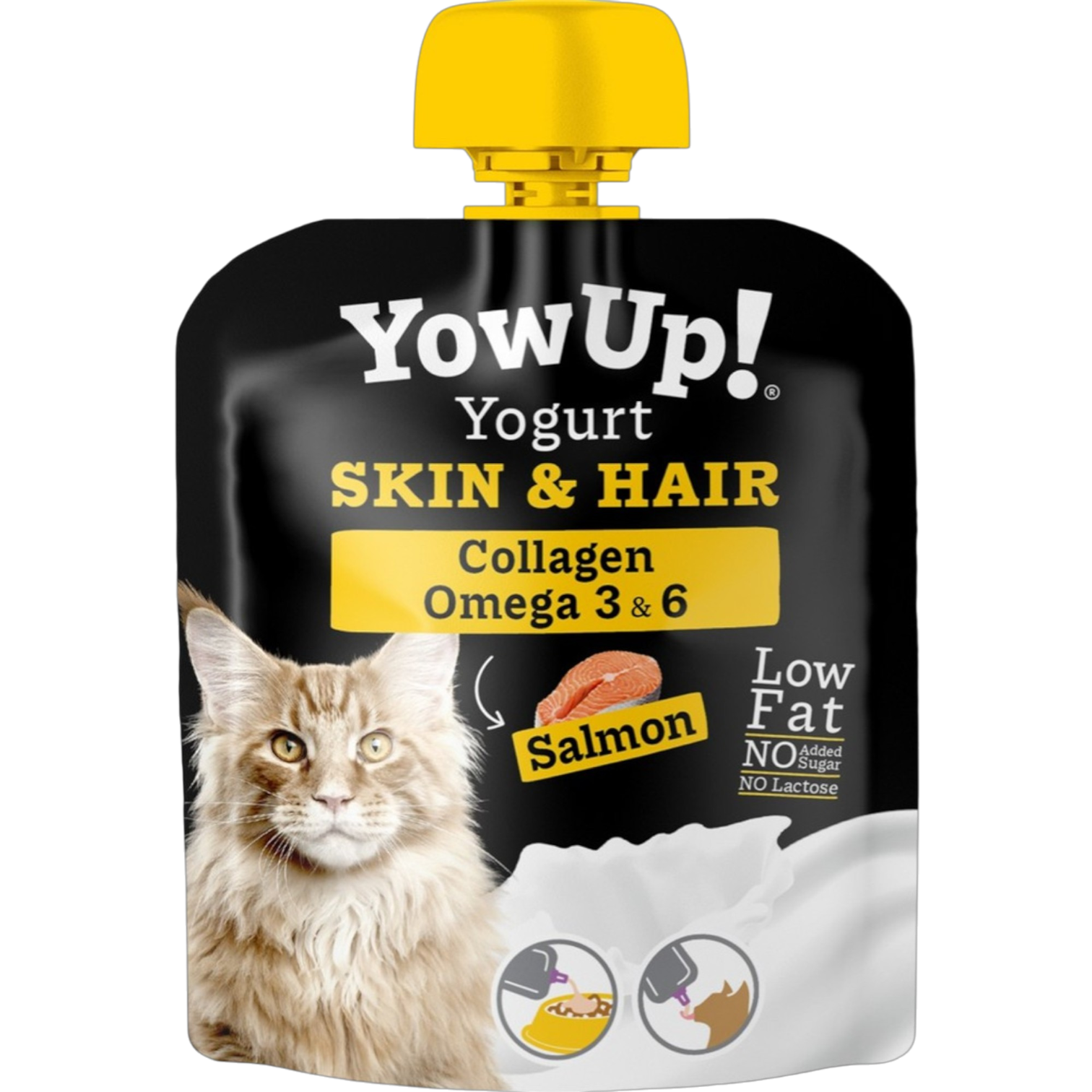 YowUp Cat Yogurt Skin & Hair With Collagen & Salmon 85g | ياوأب كات يوغرت سكين آند هير ويذ كولاجن آند سالمون ٨٥غ
