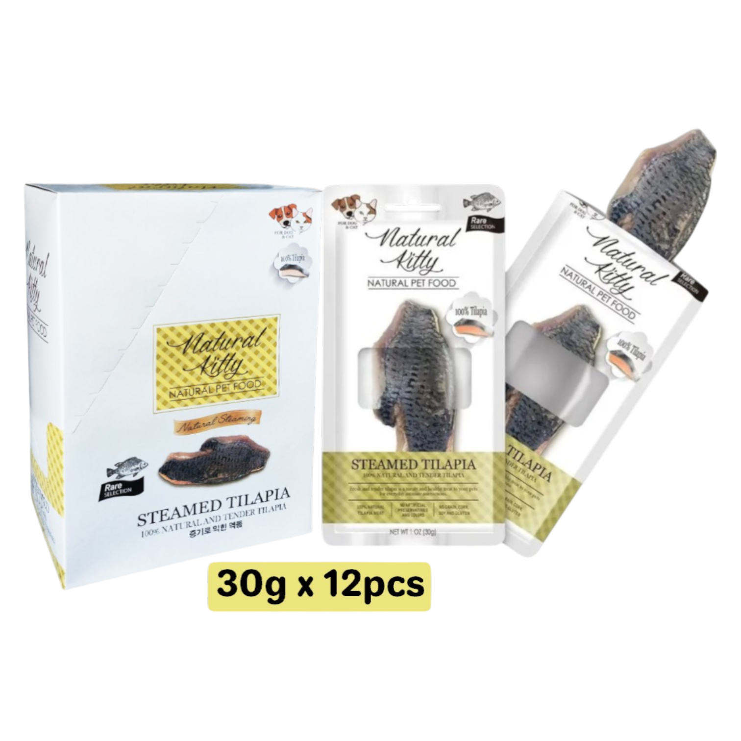 Natural Kitty Steamed Tilapia - (30g x 12pcs) | ناتشورال كيتي ستيمد تيلاپيا - (٣٠غ × ١٢ قطعة)