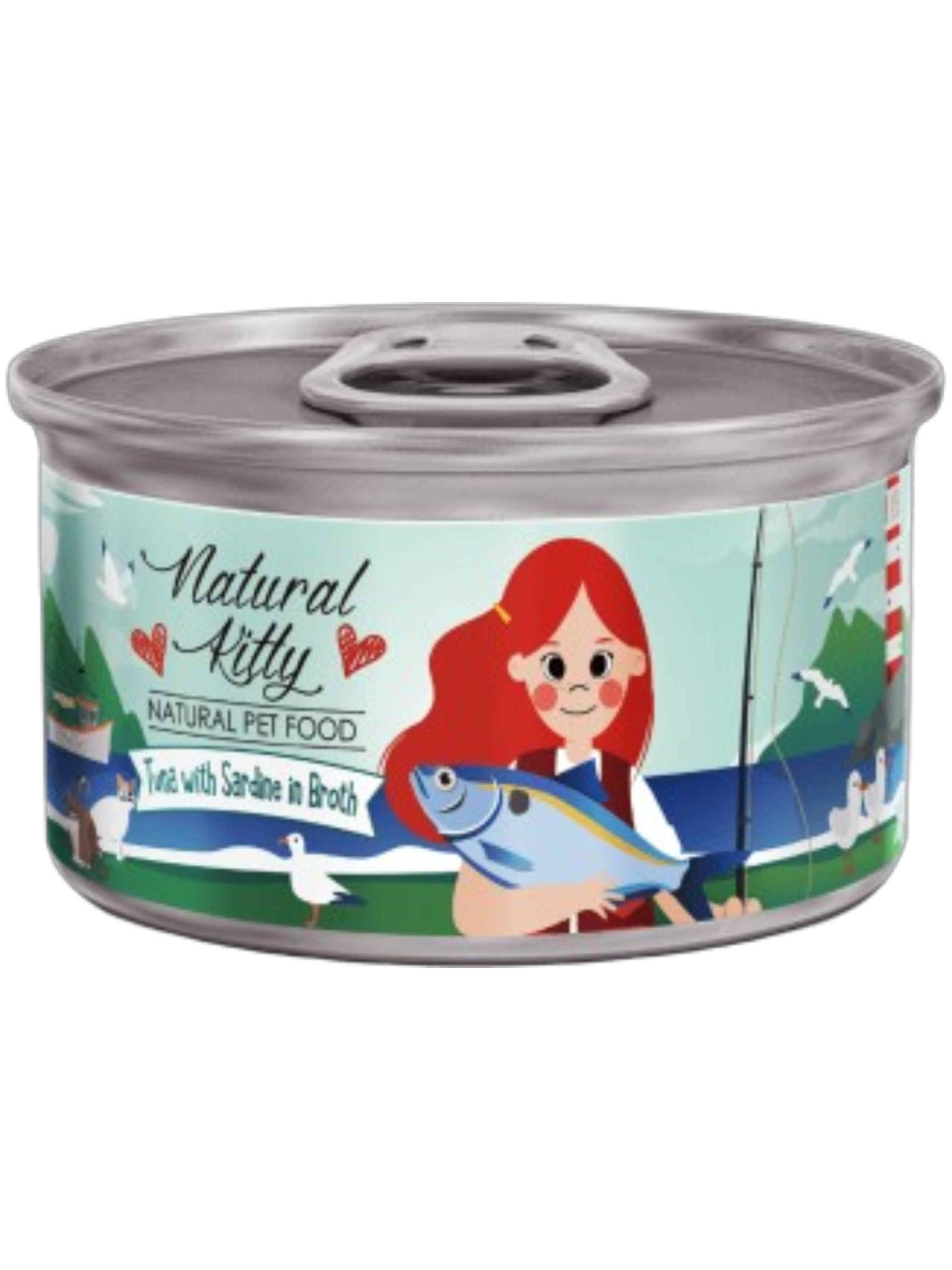 Natural Kitty Tuna With Sardine In Broth Wet Food Can 80g | ناتشورال كيتي تونا ويذ ساردين إن بروث ويت فود كان ٨٠غ
