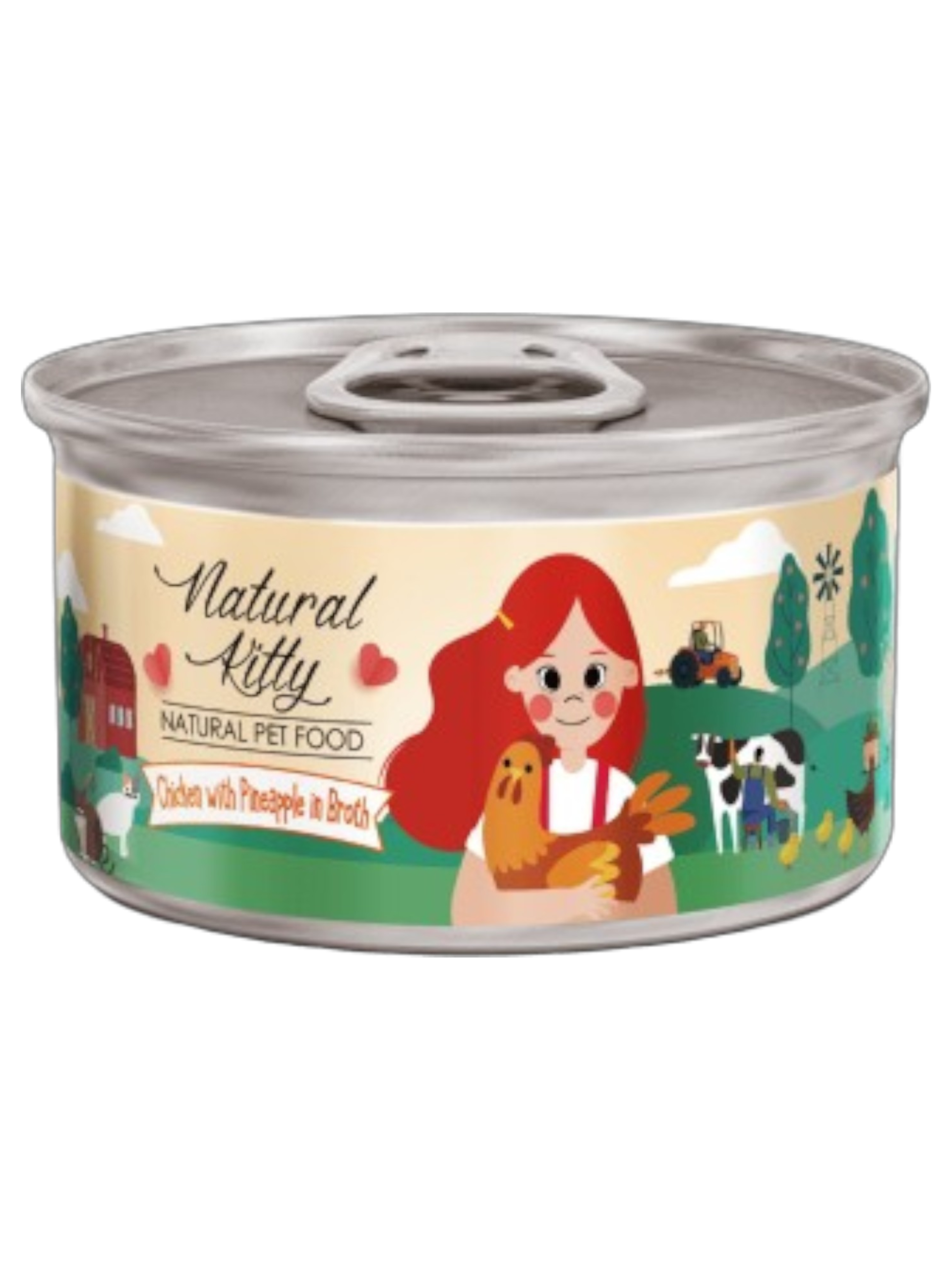 Natural Kitty Chicken with Pineapple in Broth Wet Food Can 80g | ناتشورال كيتي تشيكن ويذ باينابل إن بروث ويت فود كان ٨٠غ