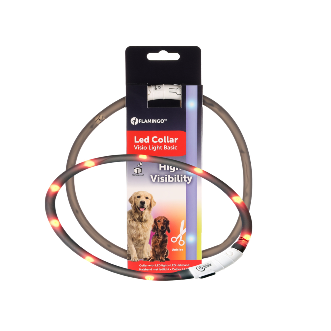 Flamingo Dog Collar Nera Visio Black 20-70Cmx16mm | فلامنغو دوج تشين ليش تريرو بلاك ٠,٧ م × ١٩ مم